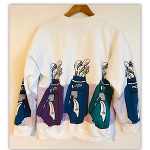 Vintage Mens Medium Golf Clubs Sweater Sweatshirt